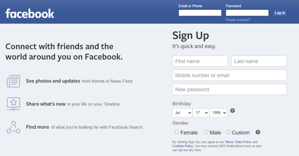 log into facebook to accept page admin invite facebook