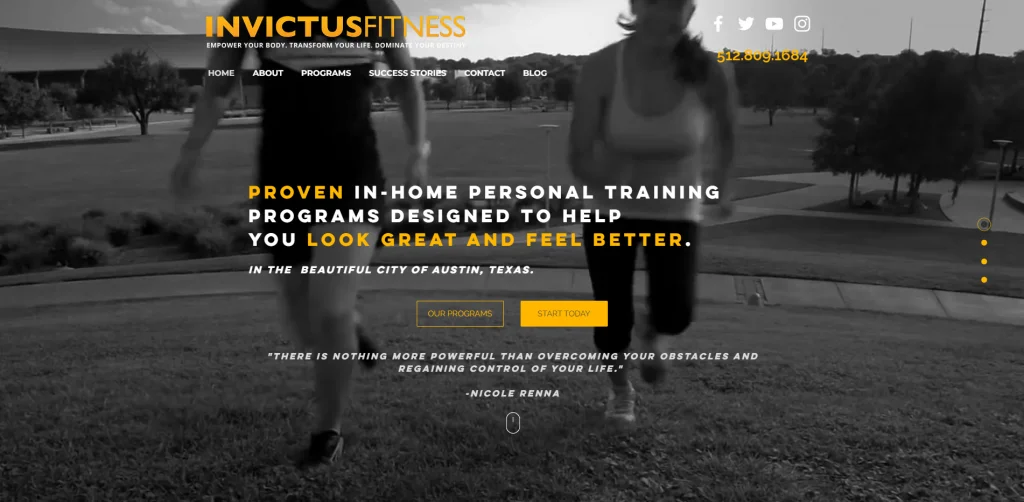 Driven Fitness by Ebony  fitness trainer landing page